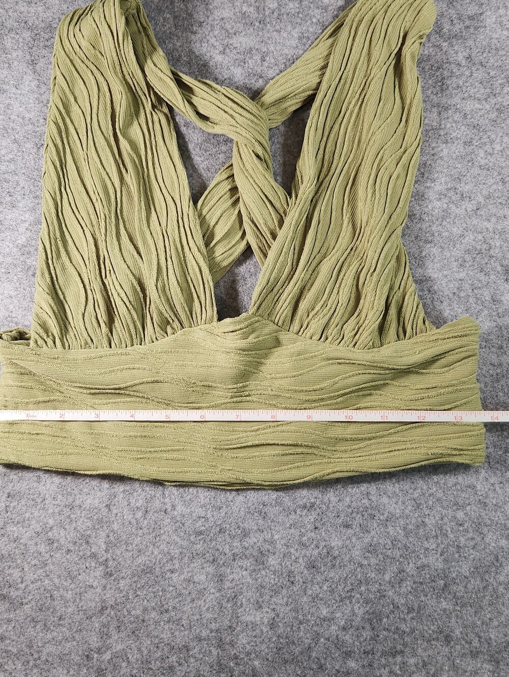 Cider Light Olive Crisscross Textured Ribbed Camisole Size Large - Picture 5 of 9